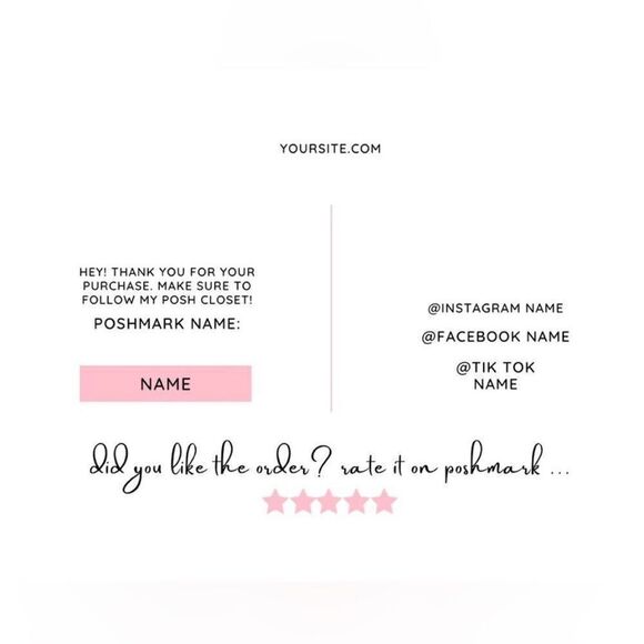 50 Personalized Thank You Cards For Your Posh Closet - Picture 2 of 2